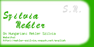 szilvia mekler business card